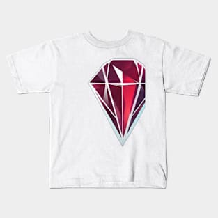 Crimson Jewel - Geometric Diamond Design No. 1001 Kids T-Shirt